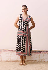 VESTIDO DECOTE V AMARRAÇÕES 105291 CACAY