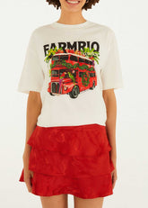 BLUSA T-SHIRT MEDIA ONIBUS LONDRES 354938 FARM RIO