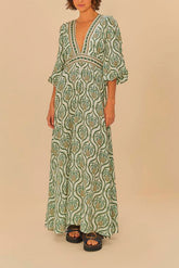 VESTIDO LONGO BRILHO DE ABACAXI 338728 FARM RIO