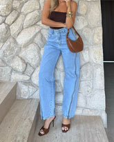 CALÇA JEANS BALLOON ZIP 10042001 ALCANCE