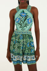 VESTIDO CURTO AZULEJO FLORIDO 346498 FARM RIO