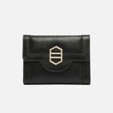 CARTEIRA PRETA COURO PEQUENA MOLDURA METAL A 40011 0210 0005 AREZZO