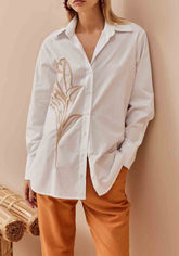 CAMISA OVERSIZE BORDADO PALMEIRA 104146 CACAY