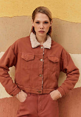 JAQUETA LISA DUBLADA SHERPA 604313 CACAY