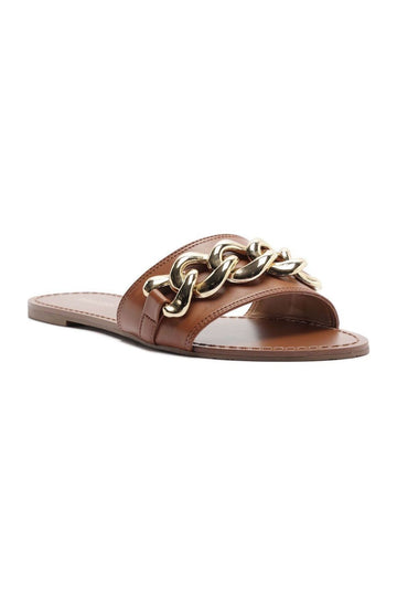 Rasteira Slide Caramelo Flat Tira Corrente A 10176 1004 0022 Arezzo