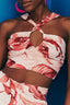 Blusa Cropped feminina Cacay com amarração frontal