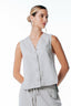 Blusa alfaiataria Viscolinho Skenn feminina, frente com tecido fluido