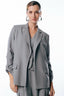 Blazer risca de giz 373812 Skenn feminino, vista frontal