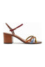 SANDÁLIA MULTICOLORIDA SALTO BLOCO FIVELA TIRAS A 10055 1312 0008 AREZZO