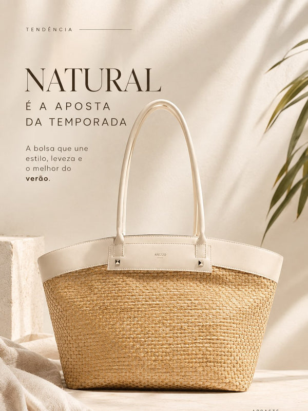 Bolsa Shopping Palha Grande Off A 50011 0826 0010 Arezzo