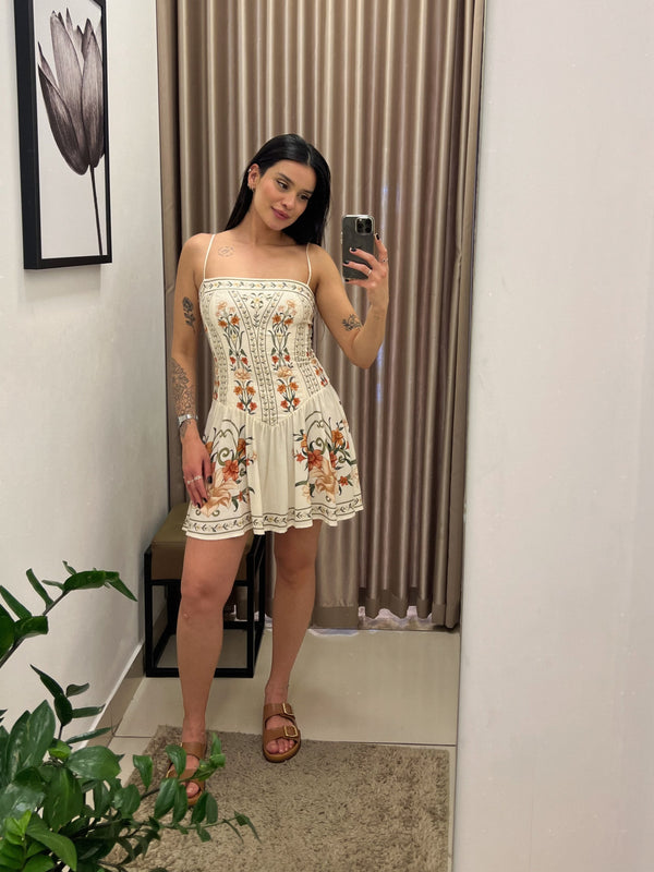 Vestido Curto Alcinha Recanto de Flor 366962 Farm