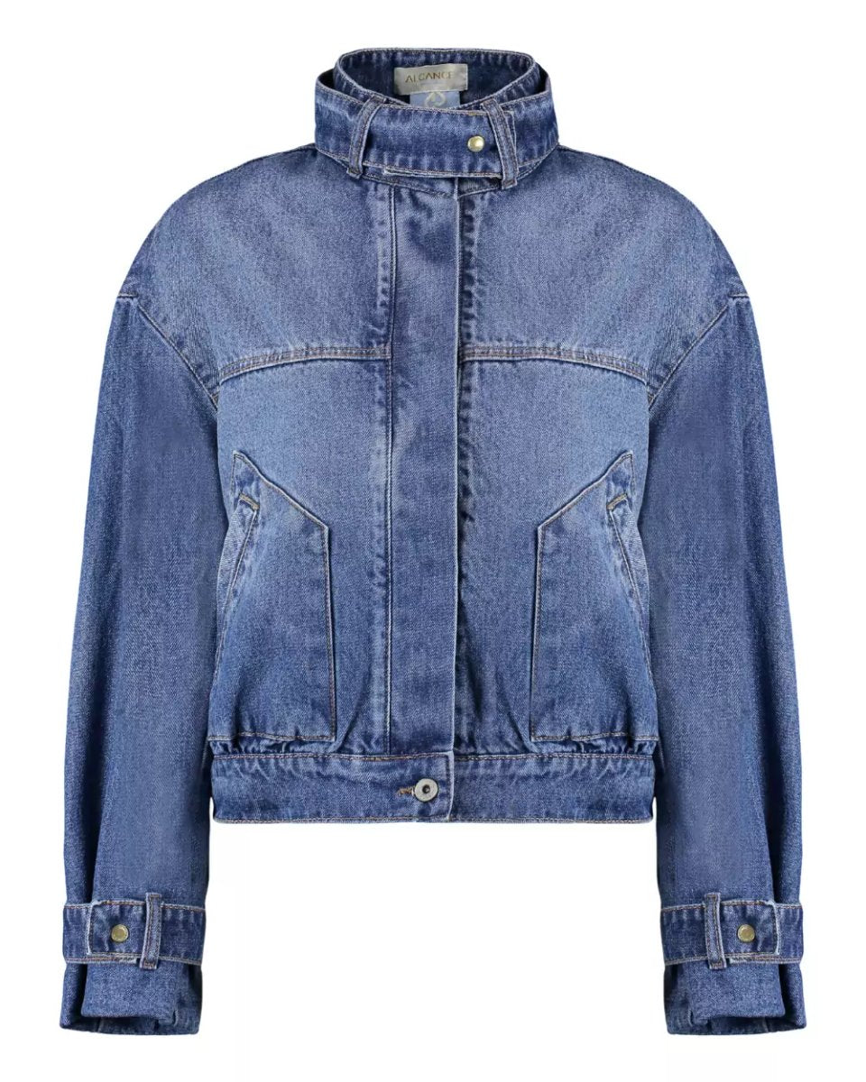 JAQUETA JEANS BOMBER HIGH NECK 106160 ALCANCE Imagem secundária do produto
