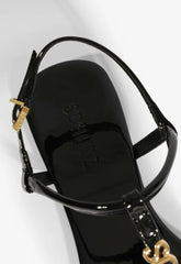 SANDÁLIA RASTEIRA CRYSTAL SCHUTZ LOGO PRETA S 01168 0089 0001 SCHUTZ