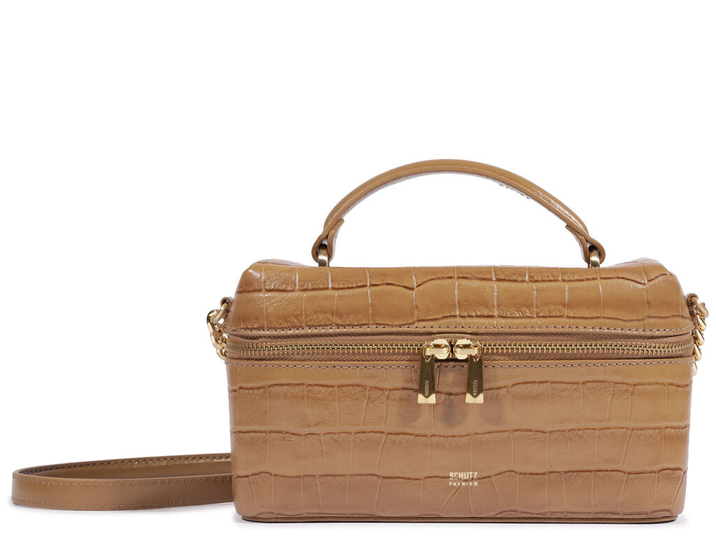 BOLSA SATCHEL VANITY COURO BEGE CROCO S 50011 4858 0001 SCHUTZ Imagem principal do produto