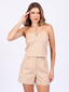 Blusa top risca chine Skenn cinza frente feminina