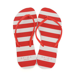 CHINELO DE DEDO VERMELHO E BRANCO LISTRAS Z 19026 0096 0007 BRIZZA