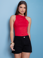 Look completo blusa nó drapeado Skenn
