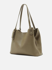 BOLSA HOBO BEGE GRANDE BAG CHARM TAG A 50021 0963 0002 AREZZO