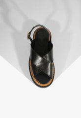 PAPETE PRETA COURO SOLA ALTA S 22491 0001 0001 SCHUTZ