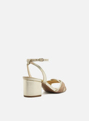 SANDÁLIA DOURADA SALTO BLOCO STRASS ENLACE A 11551 0072 0002 AREZZO