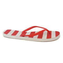 CHINELO DE DEDO VERMELHO E BRANCO LISTRAS Z 19026 0096 0007 BRIZZA