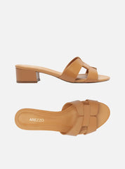 TAMANCO MARROM COURO SALTO BLOCO TIRA VAZADA A 03199 0246 0035 AREZZO