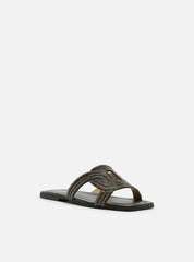 RASTEIRA SLIDE PRETA TIRA VAZADA STRASS  A 13132 0020 0001 AREZZO