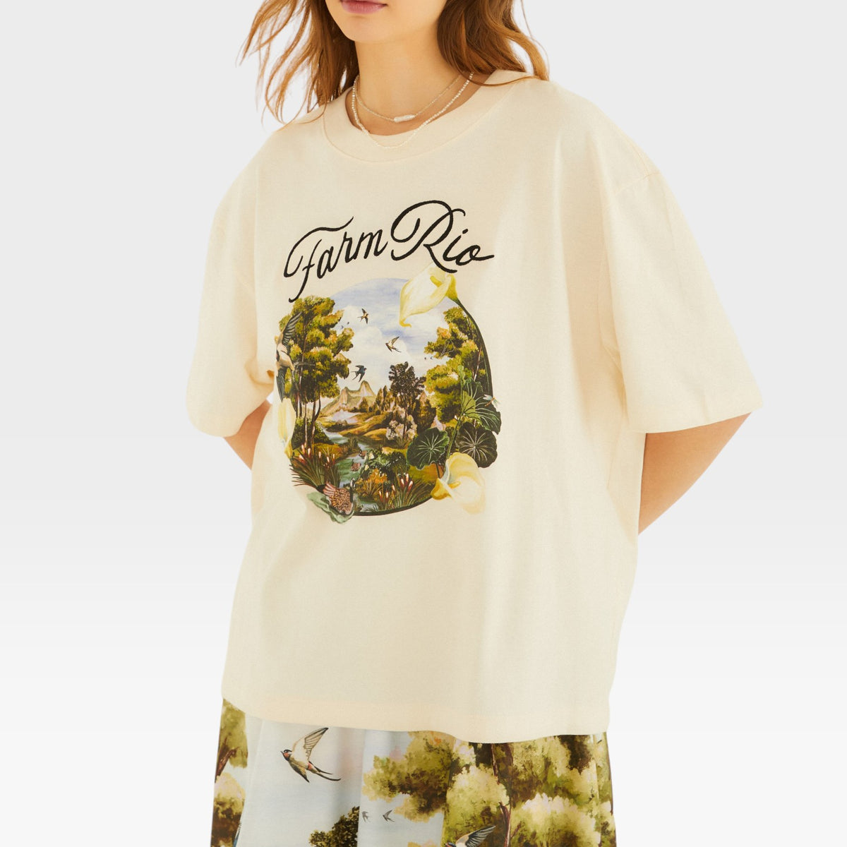 BLUSA T-SHIRT AMPLA PORTAL PAISAGEM 358761 FARM RIO