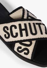 SANDÁLIA RASTEIRA DE X LOGO SCHUTZ PRETA S 20889 0116 0001 SCHUTZ