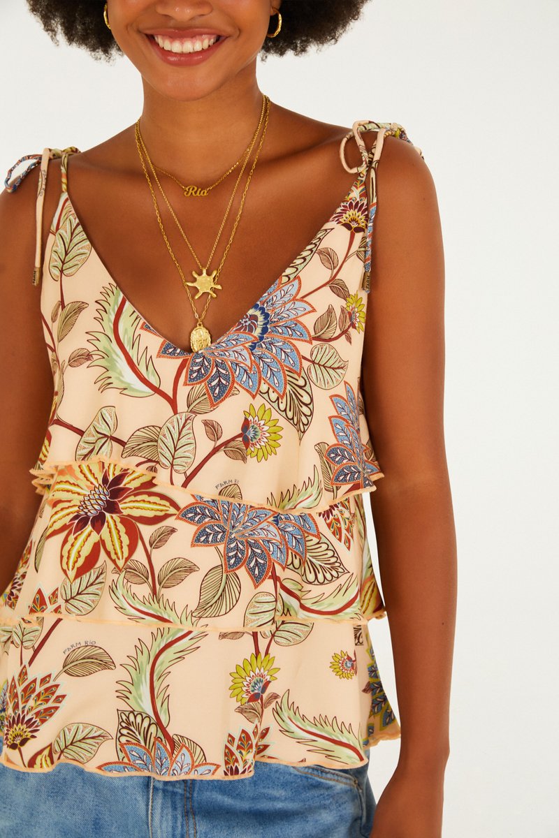 BLUSA FLORAL DELHI 362244 FARM RIO Imagem secundária do produto