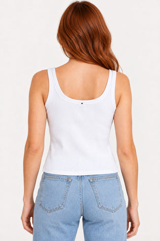 Branco | Blusa Regata Feminina Canelada Groovy — costas