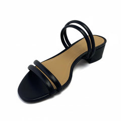 SANDALIA SALTO BLOCO PRETO DUAS TIRAS A 03199 0274 0004 AREZZO