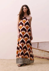 VESTIDO LONGO DECOTE ACENTUADO 105209 CACAY