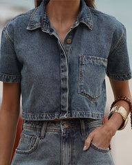 CAMISA JEANS CROPPED ESSENTIAL 10091291 ALCANCE