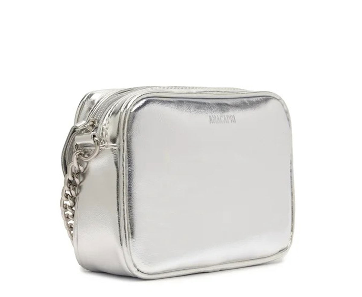 BOLSA TIRACOLO PEQUENA ESSENCIAL PRATEADA C 50001 0001 0052 ANACAPRI Imagem secundária do produto
