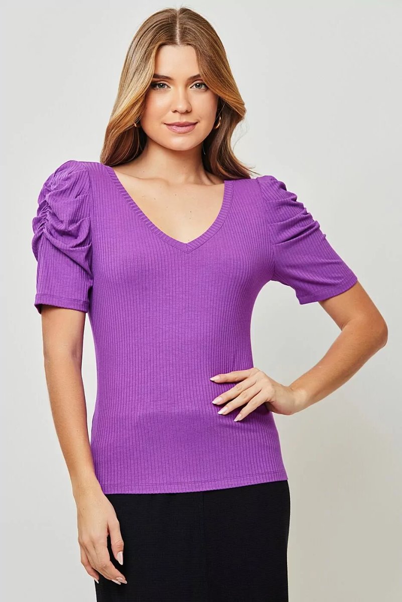 BLUSA MC CANELADA B6106 COQUETA Imagem secundária do produto