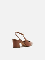 SANDÁLIA SALTO BLOCO MARROM SLINGBACK A 13757 0001 0008 AREZZO