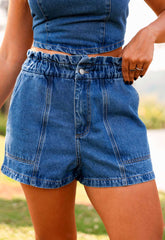 SHORTS JEANS MOM ELASTICO BREEZE 8456 ALCANCE