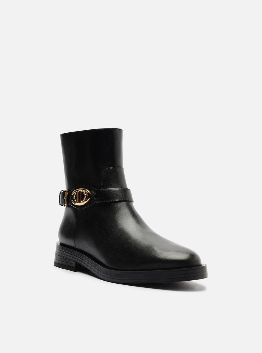 BOTA PRETA COURO CANO CURTO DETALHE METAL A 13735 0002 0001 AREZZO Imagem secundária do produto