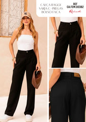 CALÇA SARJA BAGGY PREGAS CAFEM00382 REVANCHE