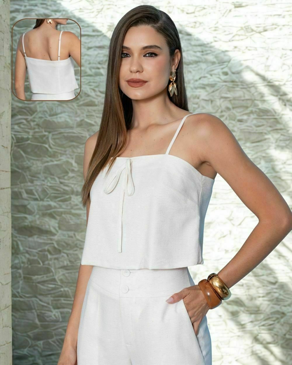 BLUSA LINHO CREPE 403192 SKENN Imagem secundária do produto