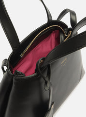 BOLSA TOTE PRETA MÉDIA COSTURAS BAG CHARM A 50011 0881 0001 AREZZO