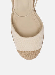 SANDÁLIA ESPADRILLE OFF WHITE TECIDO PLATAFORMA PALHA A 13105 0015 0001 AREZZO