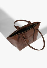 BOLSA SHOPPING NAY CROCO MARROM S 50015 0839 0003 SCHUTZ