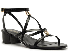 SANDÁLIA PRETA SALTO BLOCO TIRAS PINGENTE A 03199 0273 0004 AREZZO