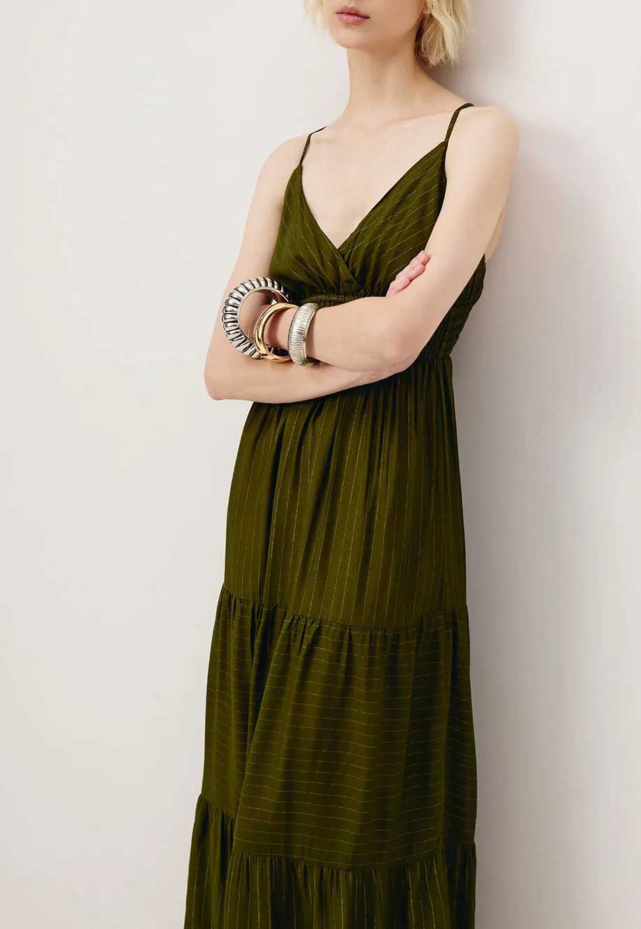 VESTIDO MIDI PALA LASTEX 104724 CACAY Imagem secundária do produto