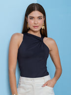 Costas blusa drapeada detalhado Skenn