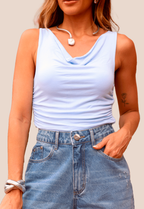 Blusa regata Ocean 09026 Alcance azul, vista frontal feminina