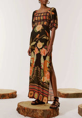 VESTIDO LONGO DECOTE QUADRADO 101940 CACAY