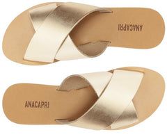 RASTEIRA TIRAS CRUZADAS COURO DOURADA C 30014 0004 0003 ANACAPRI